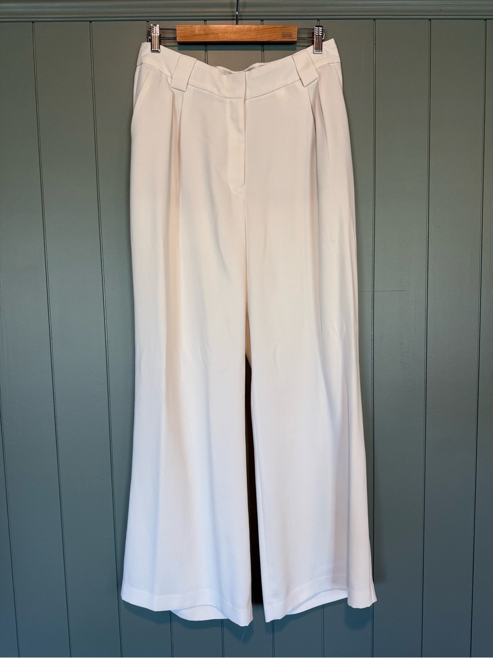 Express Wide-Leg Cream/Off-White Dress Pants